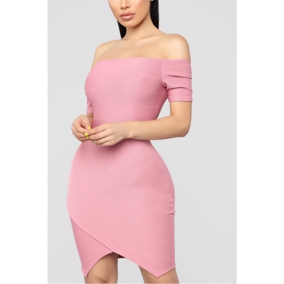 Fashion Nova Dresses & Skirts - FASHION NOVA Mauve Pink Made For You Bandage Bodycon Dress Size Small Date Night